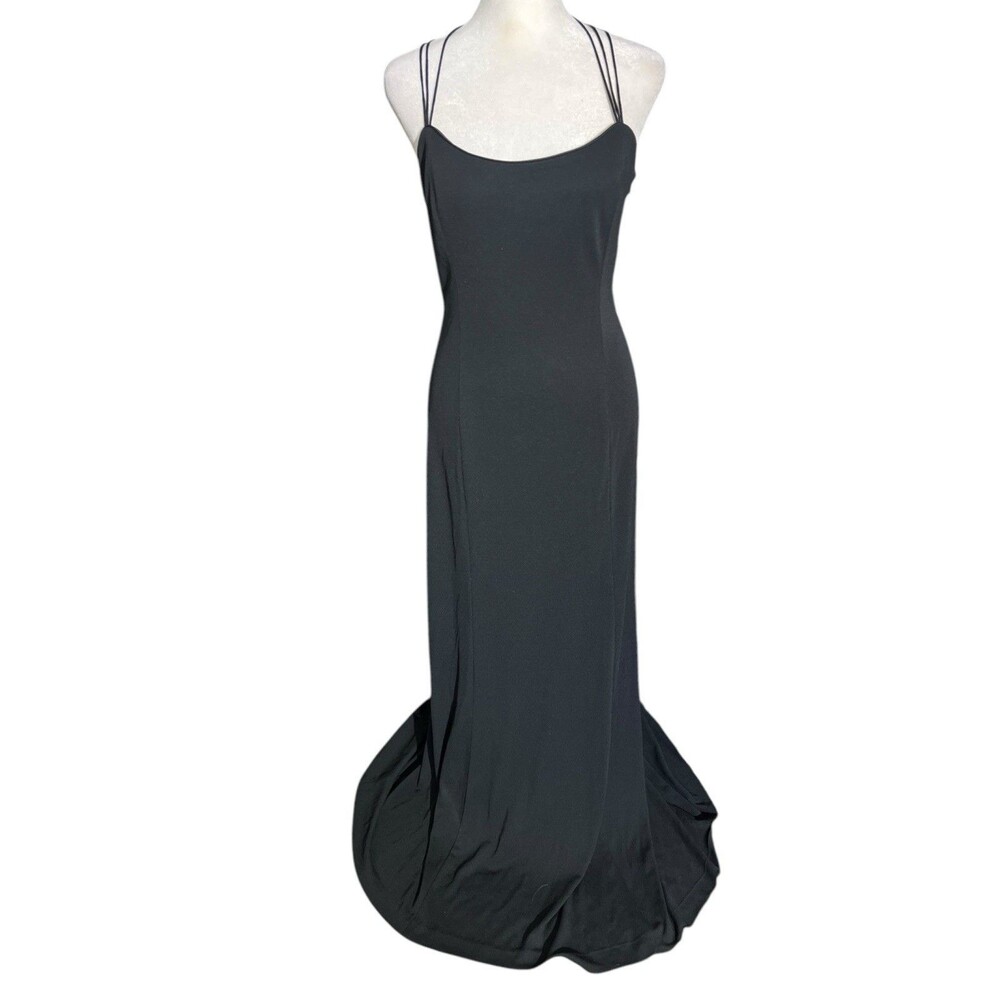 Vtg 90s Y2K Jones New York Spaghetti Strap Gown Formal Dress Racerback Sz 6